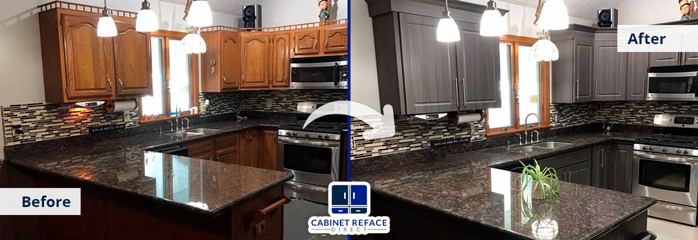 Lattingtown Cabinet Refacing Before and After With Wooden Cabinets Turning to White Modern Cabinets